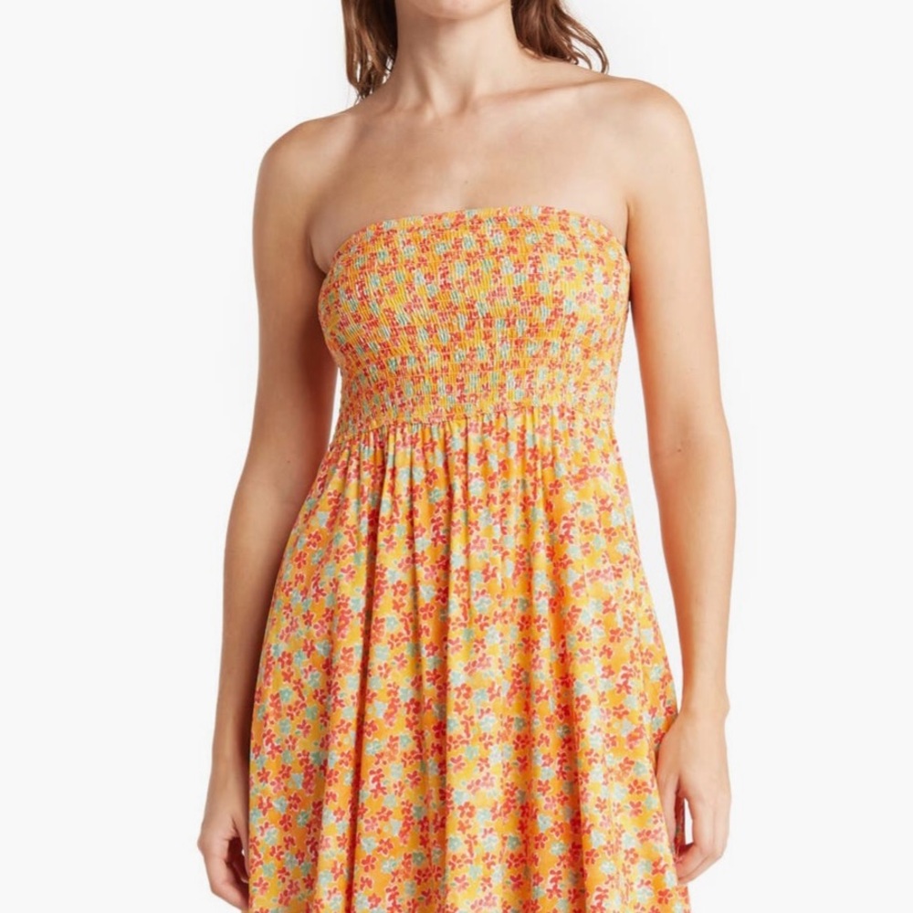 Caroline Constas Orange Pleated A-line Maxi Dress